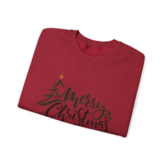 "Merry Christmas" Crewneck, Unisex Sweater, Winter Fashion, Festive Apparel, Holiday Gift, Christmas tree