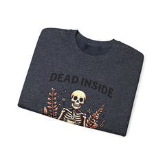 Skeleton Coffee Sweatshirt, Dead Inside But Caffeinated Crewneck, Halloween Gift, Unisex Fall Apparel, Cozy Lounge Wear