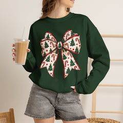 Christmas Bow Crewneck Sweatshirt — Festive Holiday Bow Sweatshirt
