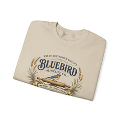 Bluebird Biscuit Co. Crewneck Sweatshirt — Vintage Bakery Logo Pullover