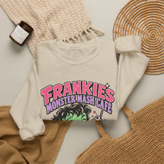Frankie’s Monstermash Café Sweatshirt — Retro Cute Frankenstein Milkshake Halloween Crewneck