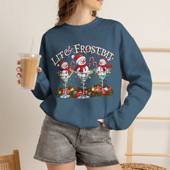 Lit & Frostbit Design | Festive Christmas Martinis, Winter Parties, Snowman Apparel, Christmas Party Sweatshirt