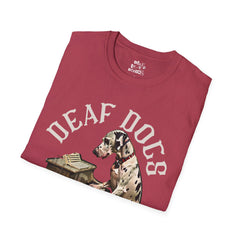 FB Rockstar Dog Unisex T-Shirt - Deaf Dogs Definitely Rock Piano/Keyboard Design