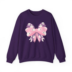 Ghost Bow Heavy Blend Sweatshirt - Halloween Ghost Bow Design