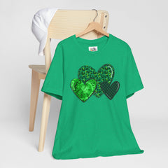 Green Hearts St. Patrick's Day Tee - Unisex Short Sleeve Shirt / Christmas