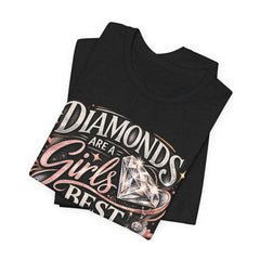 Diamonds Are a Girl's Best Friend T-Shirt – Retro Script Diamond Graphic Tee