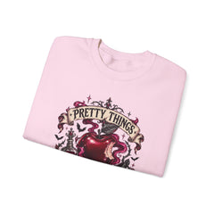 Crewneck Sweatshirt — “Pretty Things Can Be Poison” Gothic Apple Graphic