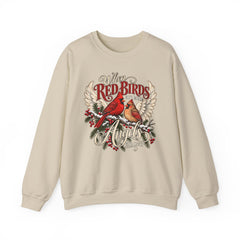 Red Birds Are Angels Crewneck Sweatshirt — Memorial Cardinal Tribute Sweater- Christmas Vibes