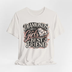 Diamonds Are a Girl's Best Friend T-Shirt – Retro Script Diamond Graphic Tee