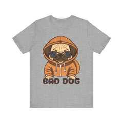 Graphic Tee with Cute Bad Dog Illustration - Unisex Jersey Short Sleeve Tee