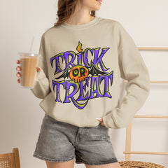 Halloween 'Trick or Treat' Crewneck Sweatshirt — Retro Candy Graphic