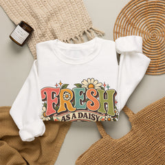 Fresh as a Daisy Crewneck Sweatshirt – Retro Spring Floral Graphic
