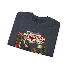 "My Favorite Christmas Tradition is Leaving Early" Vintage Holiday Christmas Crewneck