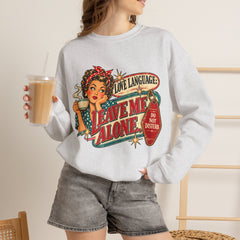 Retro Rosie 'Leave Me Alone' Vintage Pin-Up Graphic Sweatshirt- Valentine