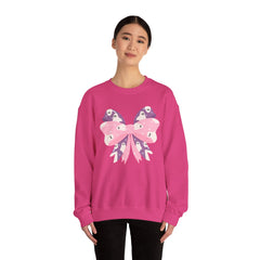 Ghost Bow Heavy Blend Sweatshirt - Halloween Ghost Bow Design