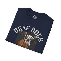 FB Rockstar Dog Unisex T-Shirt - Deaf Dogs Definitely Rock Upright Bass Design