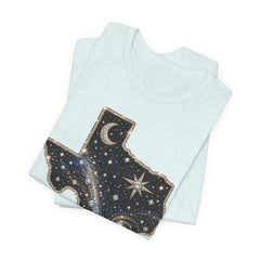 Texas Night Sky Tee — Celestial Moon & Stars State Graphic T-Shirt