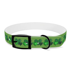 Copy of Dog Collar - Green Leprechaun Hats and Green Hearts Design