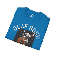 FB Rockstar Dog Unisex T-Shirt - Deaf Dogs Definitely Rock Upright Bass Design