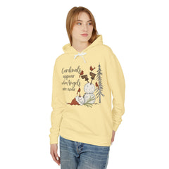 Inspirational Hoodie: Cardinals Appear When Angels Are Near - Comfort Colors