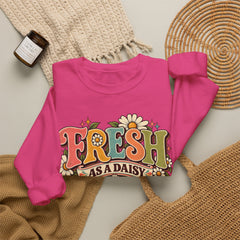 Fresh as a Daisy Crewneck Sweatshirt – Retro Spring Floral Graphic