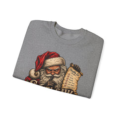 Santa Saw Everything Crewneck Sweatshirt — Vintage Naughty or Nice Christmas Sweater