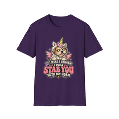 "If I Were a Unicorn I Would Stab You With My Horn" Funny Graphic Tee