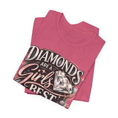 Diamonds Are a Girl's Best Friend T-Shirt – Retro Script Diamond Graphic Tee