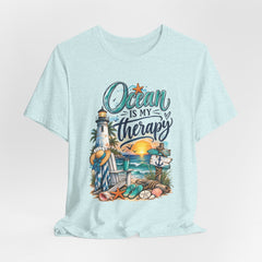 Ocean Is My Therapy T-Shirt — Beach Lighthouse Sunset Tee