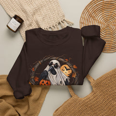 Halloween Ghost Crewneck Sweatshirt – 'Fuh-Cawf' Spooky Pumpkin Design