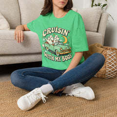 Cruisin' With My Boos T-Shirt — Cute Retro Ghosts Driving Graphic Halloween BP