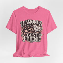 Diamonds Are a Girl's Best Friend T-Shirt – Retro Script Diamond Graphic Tee