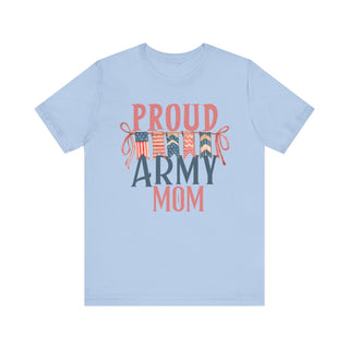 Proud Army Mom Tee, Supportive Military Mom Shirt, Gift for Army Family, Patriotic Casual Wear,...