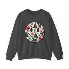 Christmas Smiley Crewneck Sweatshirt — Festive Holiday Smile Graphic
