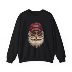 Santa With 'Make Christmas Great Again' Cap Crewneck Sweatshirt