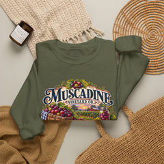 Muscadine Vineyard Crewneck Sweatshirt — Vintage Grape Winery Graphic - Southern Heritage