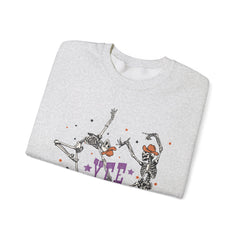 Yee Haw Skeletons Sweatshirt - Cozy Unisex Crewneck for Halloween, Fall Fashion, Casual Outfits, Gift for Cowpoke Enthusiasts, Western Style