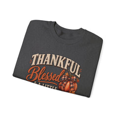"Thankful, Blessed & a Little Stressed" Fall Pumpkin Sweatshirt