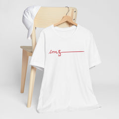 Love Signature T-Shirt – Minimal Red Script Tee