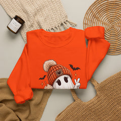 Cozy Pumpkin Ghost Sweatshirt – Cute Halloween Fall Crewneck