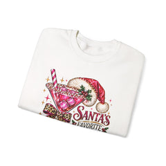 "Santa's Favorite Hot Mess" Sparkle Martini Holiday Christmas Crewneck