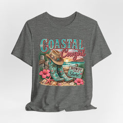 Coastal Cowgirl Tee — "Howdy Shore" Beach Western Graphic T-Shirt