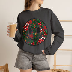 Christmas Smiley Crewneck Sweatshirt — Festive Holiday Smile Graphic