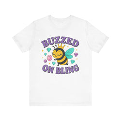 Buzzed on Bling - Bee T-Shirt | Fun Unisex Tee for Bee Lovers and Jewelry Lovers alike