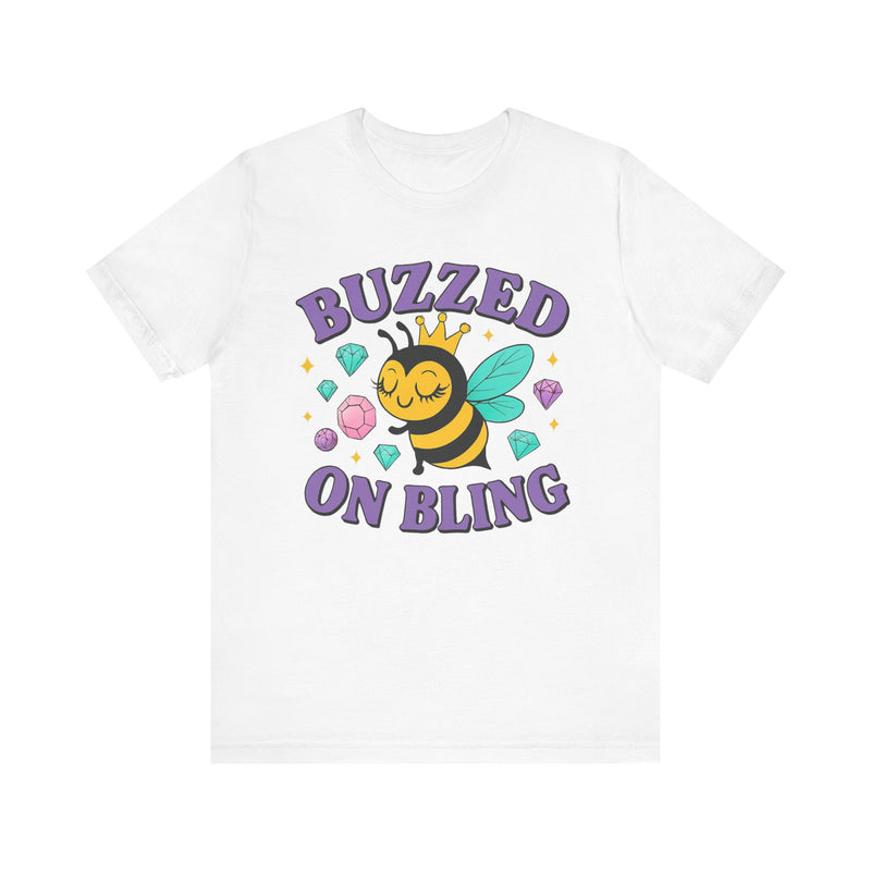 Buzzed on Bling - Bee T-Shirt | Fun Unisex Tee for Bee Lovers and Jewelry Lovers alike