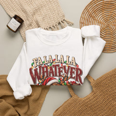 'Fa La La La Whatever' Cute Sleepy Reindeer Christmas Sweatshirt