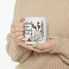 Rustic Winter Birds Ceramic Mug — Cardinals Appear When Angels Are Near -(11oz, 15oz)
