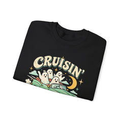 Cruisin' With My Boos Sweatshirt — Cute Ghost Halloween Crewneck