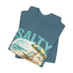 Salty Soul Beach T-Shirt — Vintage Umbrella & Chair Summer Tee