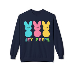 Hey Peeps Midweight Softstyle Fleece Crewneck Easter Sweatshirt